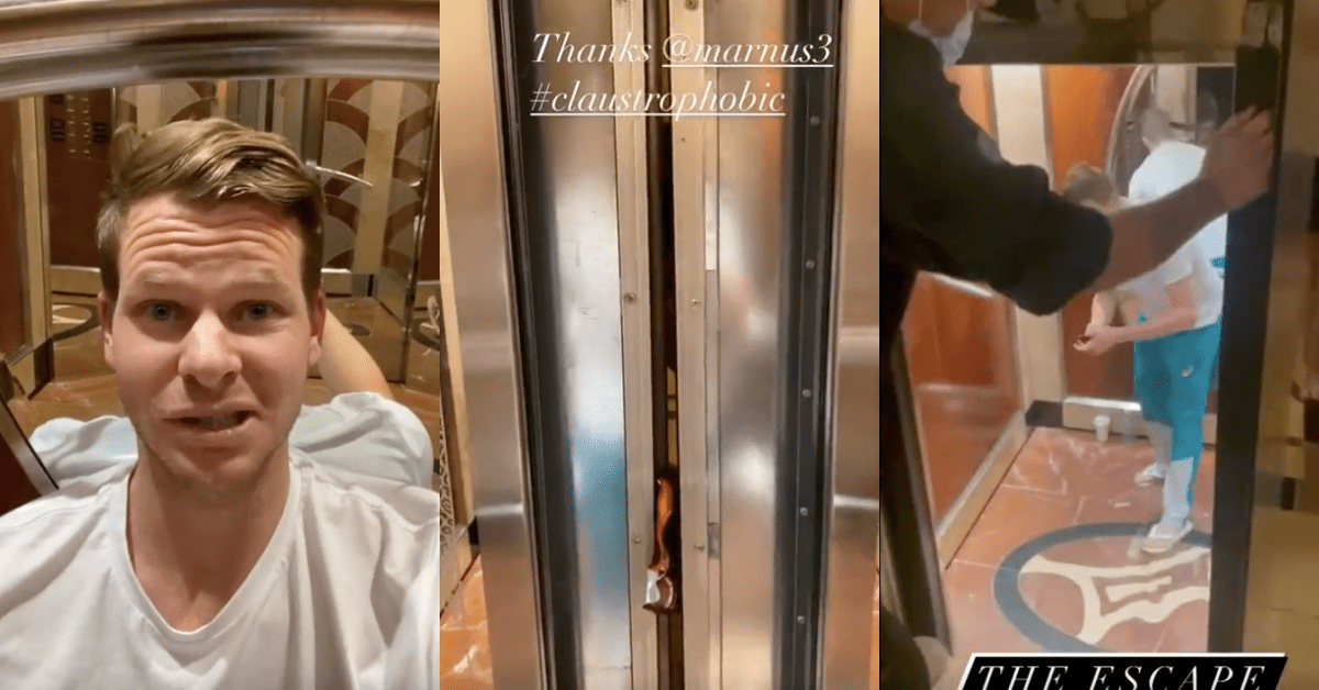 Watch – Steve Smith Shares Videos After Getting Stuck In A Lift At Melbourne Hotel For An Hour